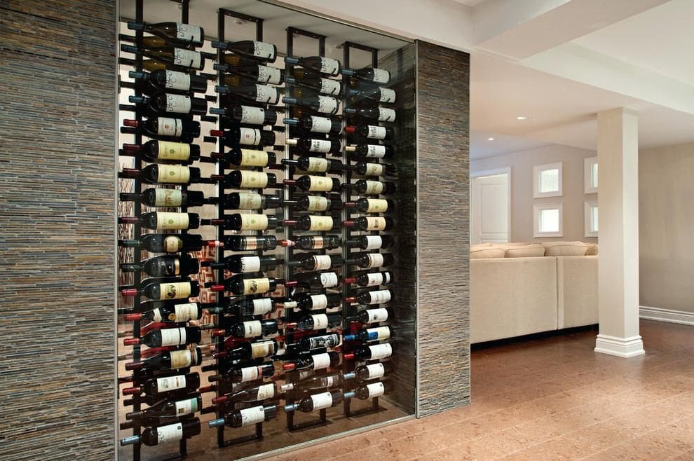 Cost Of Wall Mounted Wine Racks Cellars Houston - Glass Wall Wine Cellar Cost